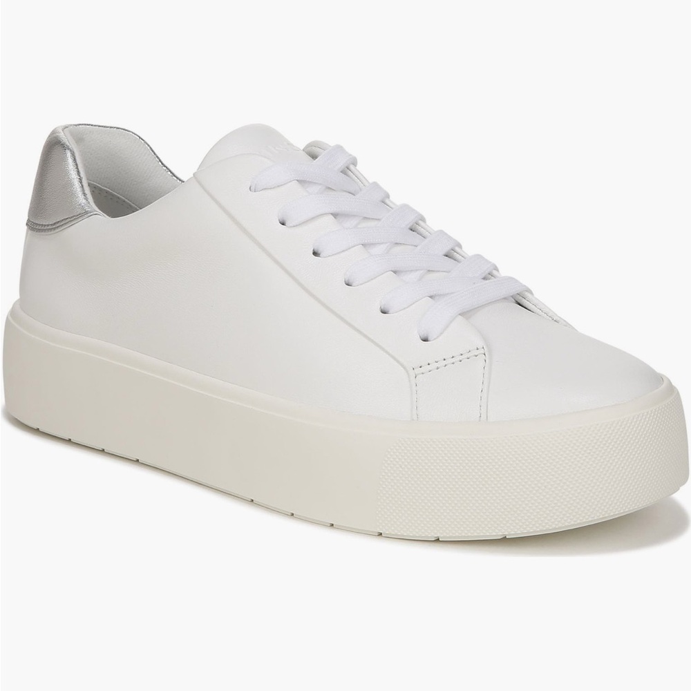 NEW Vince White/Silver Benfield Platform Sneakers